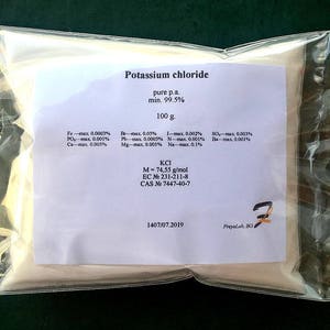 Cloreto de potássio (E508) - 99,5% puro p.a. pó