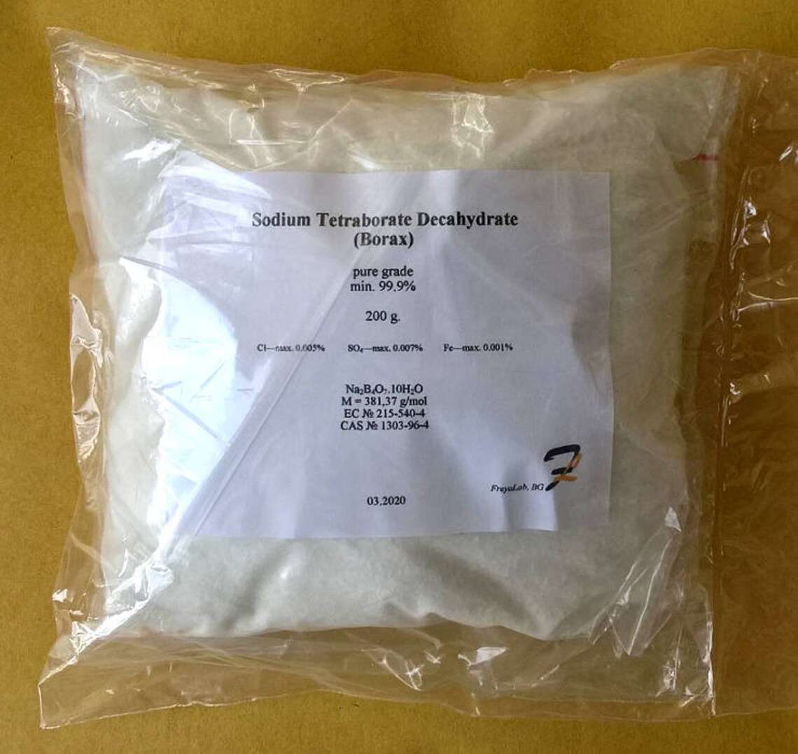 Borax diSodium tetraborate decahydrate 99.9 pure grade Etsy
