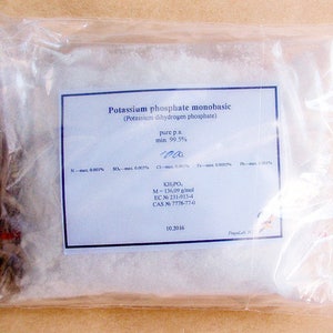Fosfato de dihidrógeno de potasio (monopotasio, monobásico) - 99% de polvo puro de p.a.