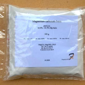 Carbonato de magnésio básico (pesado, hidróxido) - pó puro