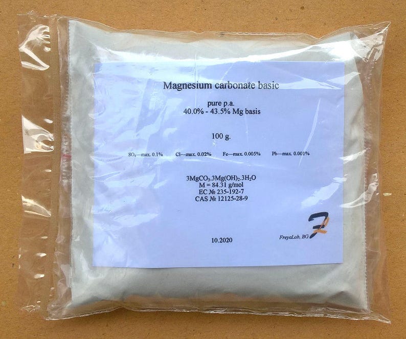 Magnesium carbonate basic hydroxide pure powder heavy Etsy
