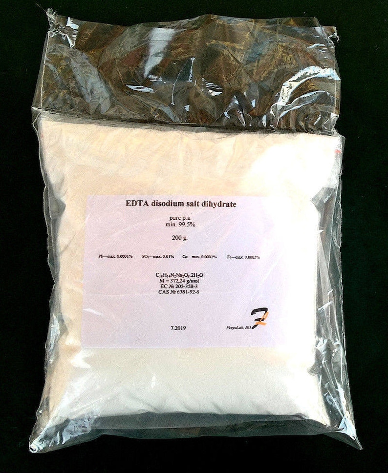 EDTA Disodium Salt Dihydrate EDTA 2na 99 Pure P.a. Powder Etsy