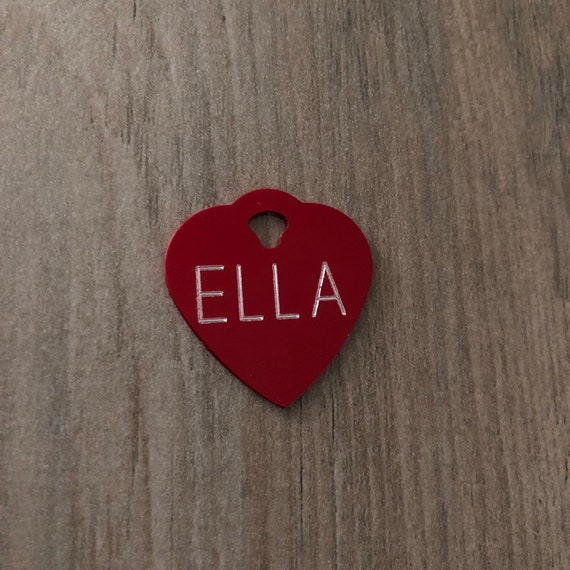 red heart dog tag