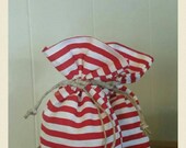 12 Nautical Fabric Favor Bags Blue and White Favor Bags 4 quot x 7 quot - mix and match prints and ribbons