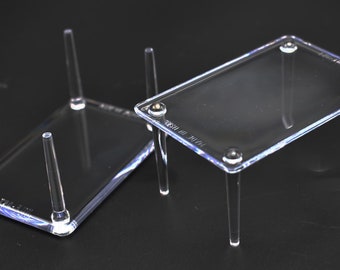 6-Pack: 4 Prong Display Table Stand 2 x 3" for Seashells Clear Acrylic Made in USA - Shell not included