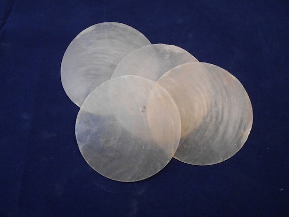 Set of 30 Crafts Windchime 30 White Capiz Shell Round Pendants Discs 1/"