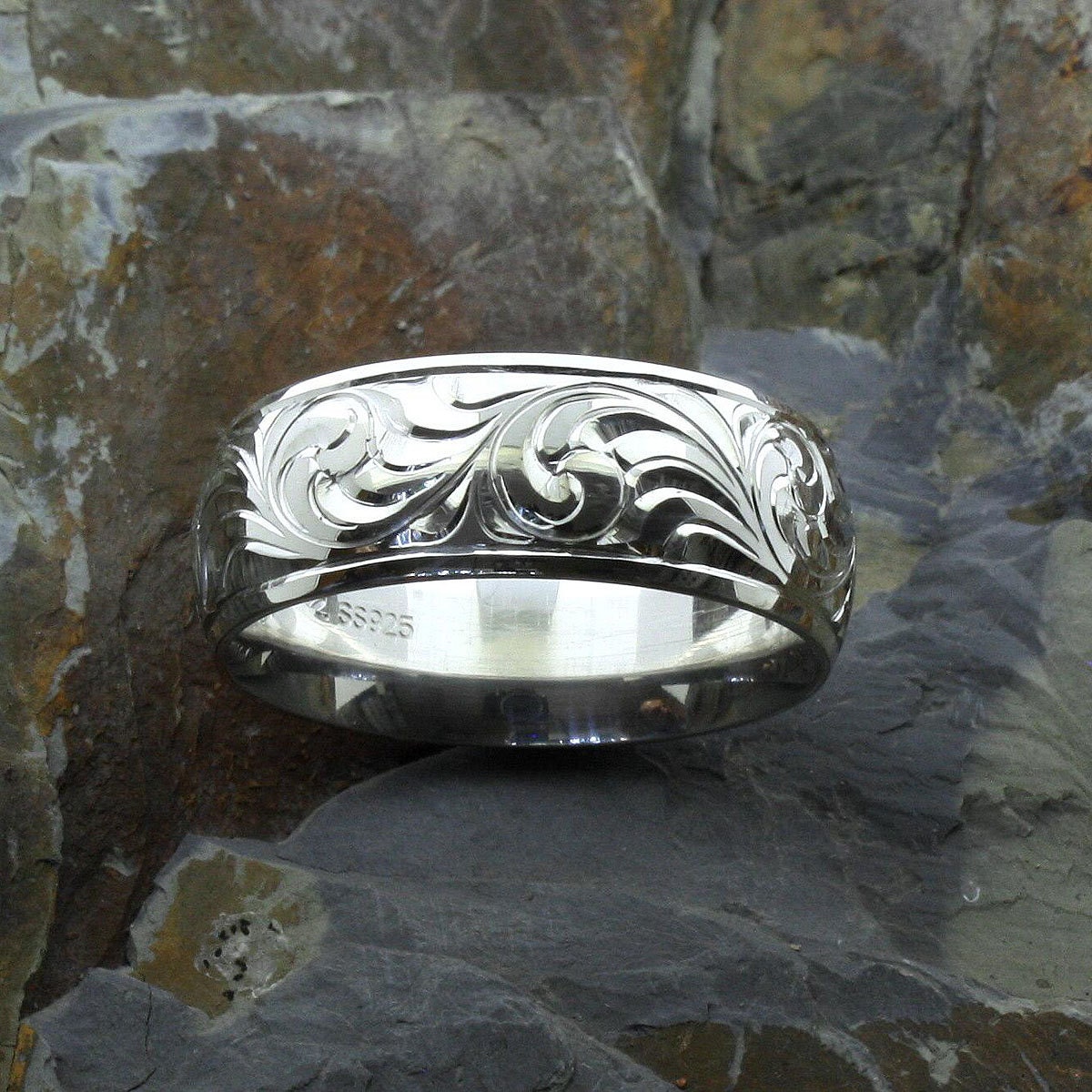 Western Jewelry Hand Engraved Wedding Ring Custom Jewelry