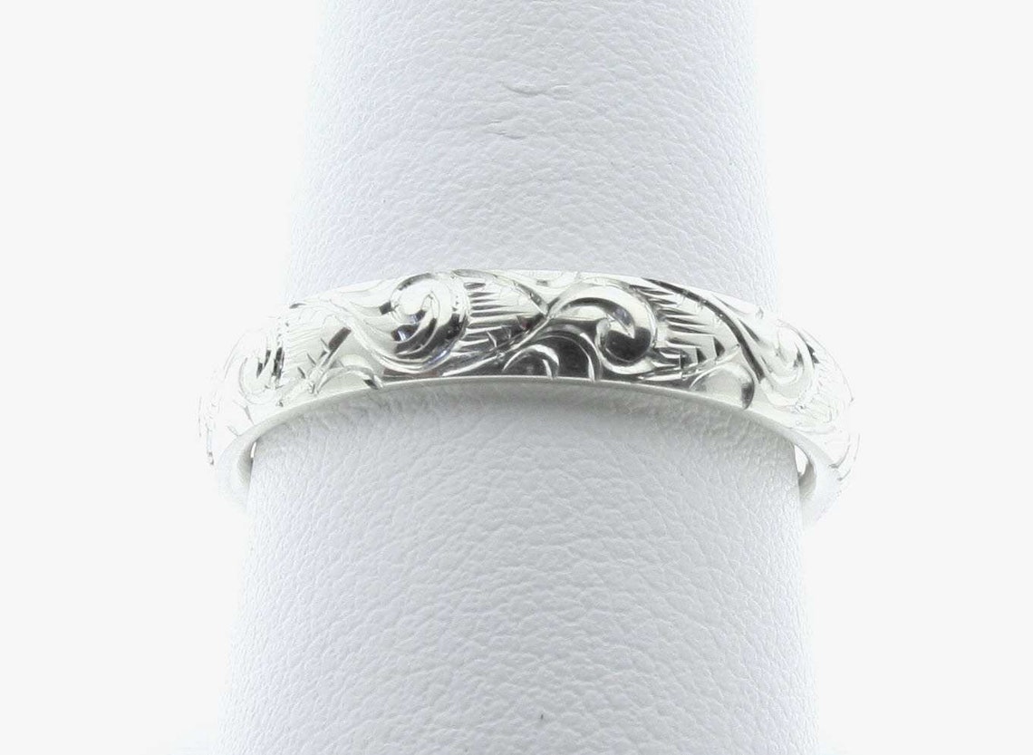 Western Men's Engraved Wedding Band Hand Engraved Ring - Etsy