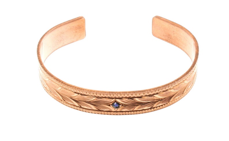 botanical jewelry Hand crafted jewelry copper bracelet Birthstone jewelry Sapphire birthstone bracelet handmade jewelry bohemian jewelry