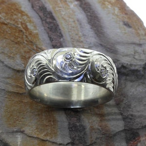 scroll band western wedding rings buy western jewelry online handcrafted bands diamonds hand engraved silver bands