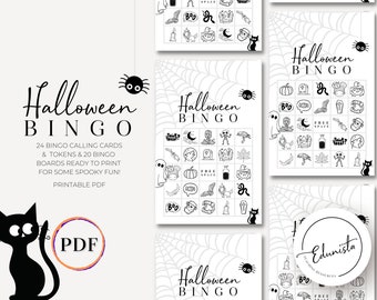 Halloween Printable Bingo Game | Halloween Printables | Halloween Party Game | Halloween Print | Halloween Games for Kids