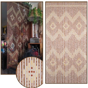 Beaded String™ Hand Made Bamboo/Wood Beaded Curtain-Bohemian Door Beads-35.5&quot; Wide x 77&quot; High-45 Strands-Pride