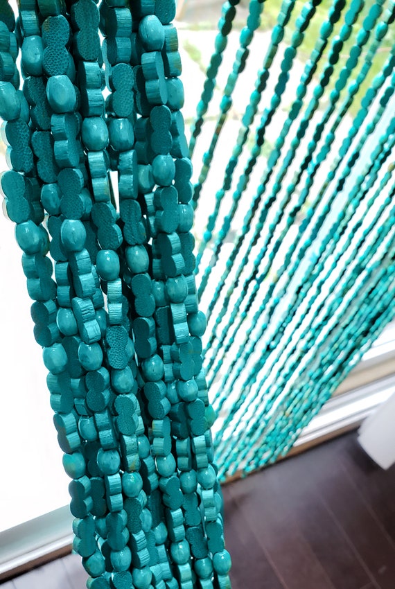 Hand Made Bamboo Wood Beaded Curtain Doorway Etsy