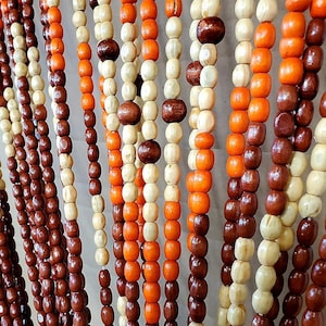 CLEARANCE! Hand Made Wood Beaded Curtain-European Style Door Beads-35.5&quot; Wide x 72&quot; High-40 Strands-Provence-Please Read Description!