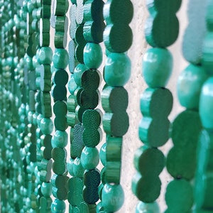 Beaded String™ Hand Made Bamboo/Wood Beaded Curtain-Door Beads-35.5" Wide x 77" High-45 Strands-SunTeal