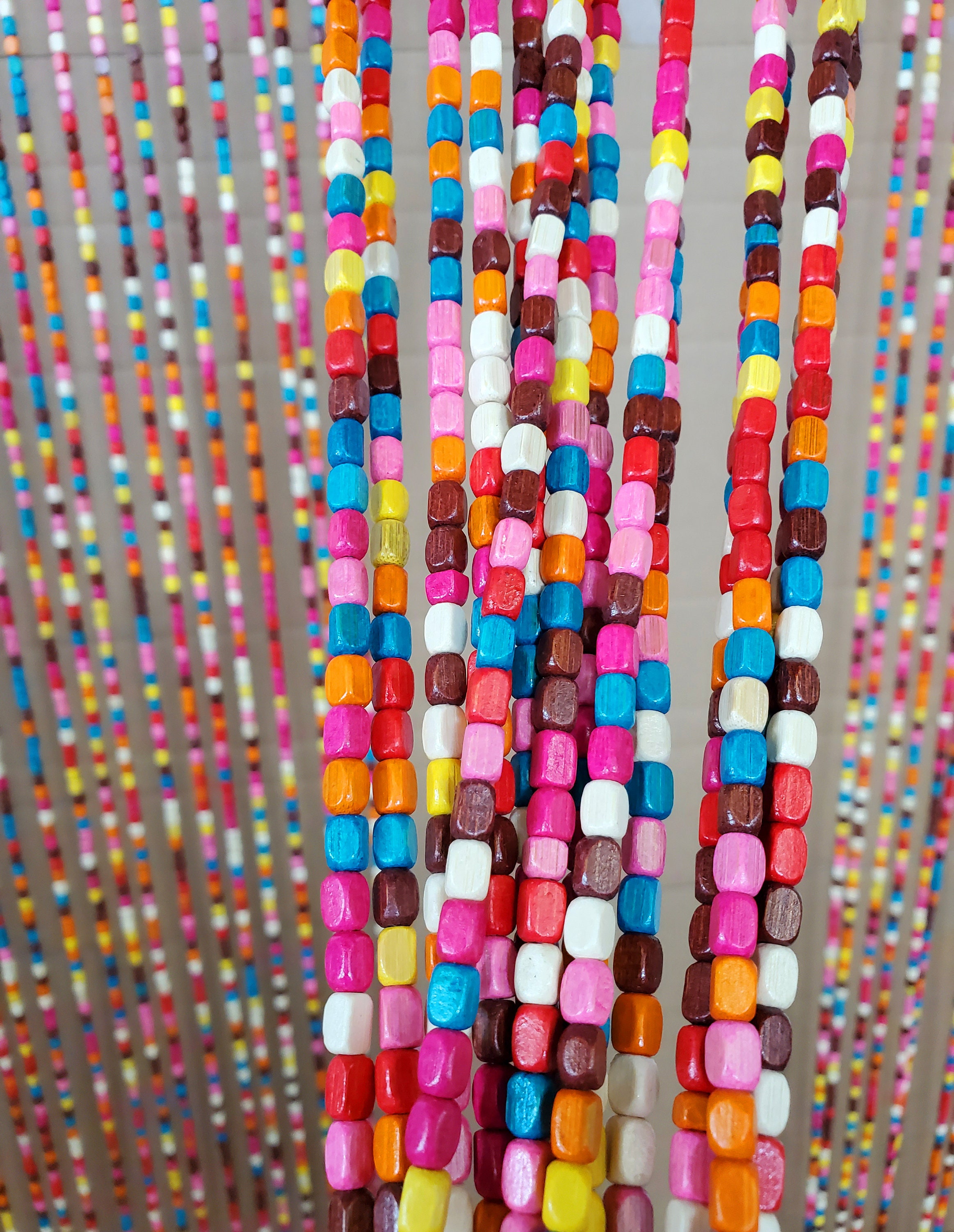 Unique Home Decor, Colorful Bohemian Hand Made Door Beaded Curtain made to  Order 
