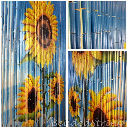 Natural Bamboo Curtain 90 Strands Etsy