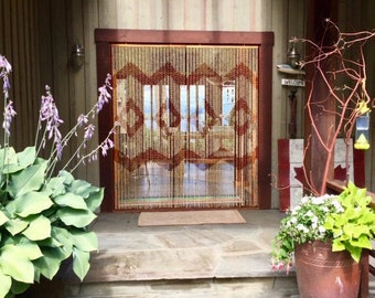 CLEARANCE! Hand Made Bamboo/Wood Beaded Curtain-Bohemian Door Beads-35.5" Wide x 77" High-45 Strands-Efa-PLEASE Read Description!