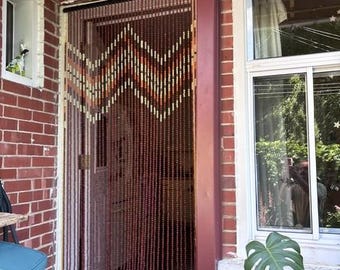 CLEARANCE! Handmade Wood Beaded Door Curtain: European Style, 40 Strands (35.5" Wx72" H)-Please read description.