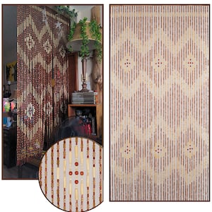 CLEARANCE! Hand Made Bamboo/Wood Beaded Curtain-Bohemian Door Beads-35.5&quot; Wide x 77&quot; High-45 Strands-Pride. PLEASE Read Description!