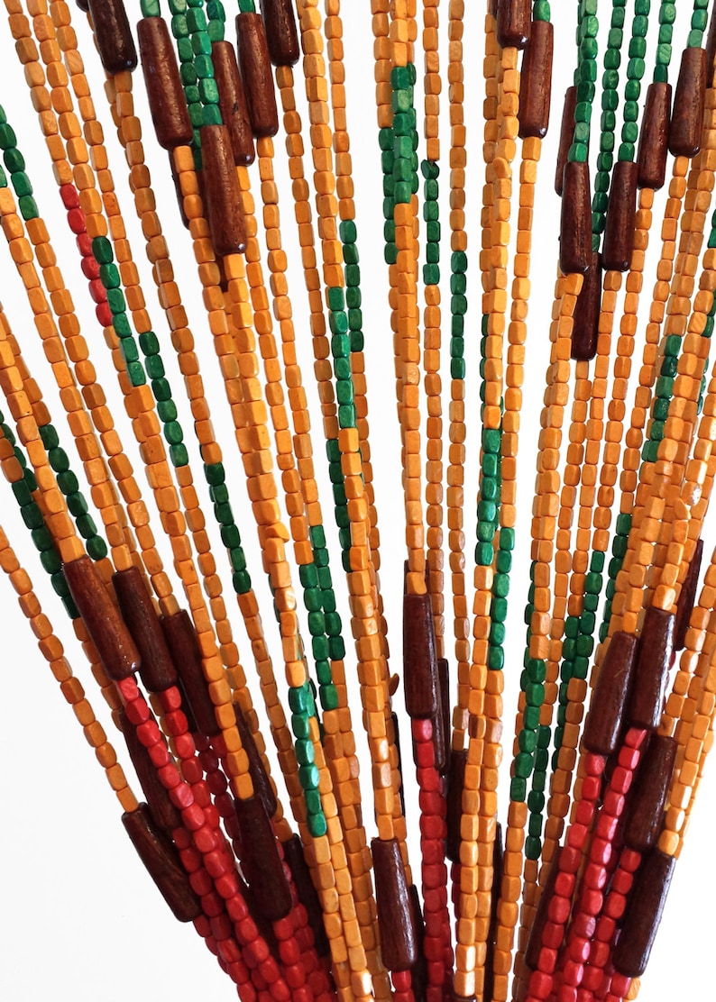 Hand Made Wood Beaded CurtainDoorway Etsy