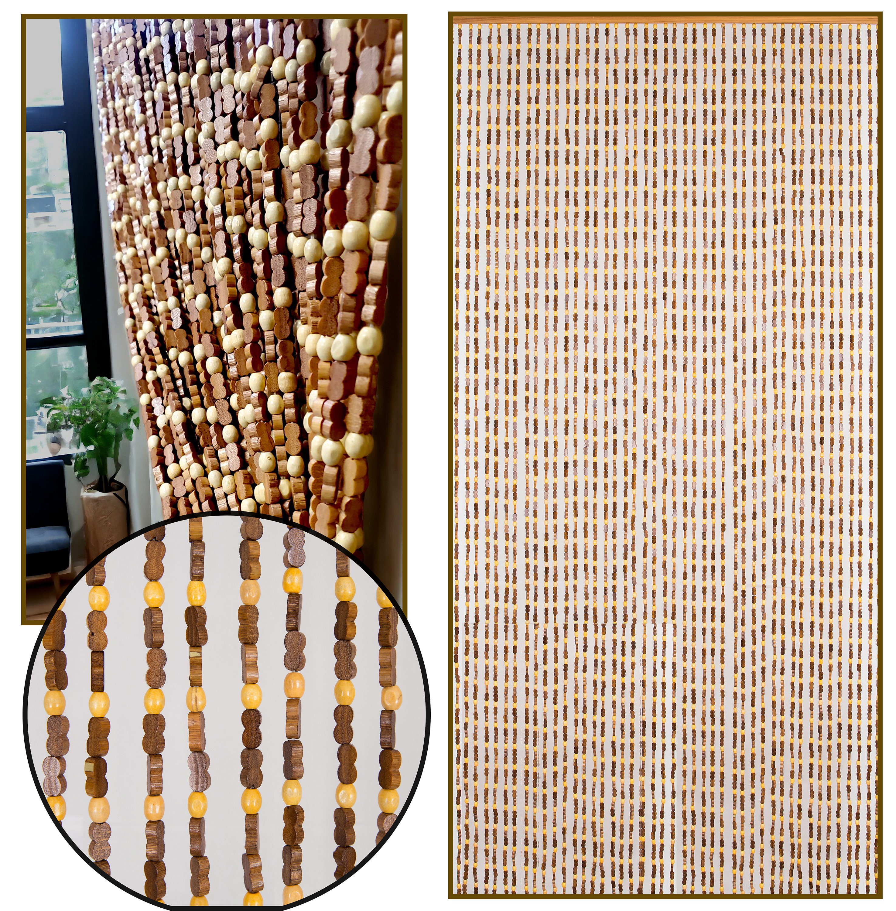Bamboo Door Bead Door Curtain Kmart Retro Curtains 24 In
