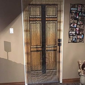 Beaded String™ Hand Painted Bamboo Wood Beaded Curtain- Door-Doorway Curtain-Retro-Hippie-Boho-Bohemian-90 Strands-35.5&quot; Wide x 79&quot; High