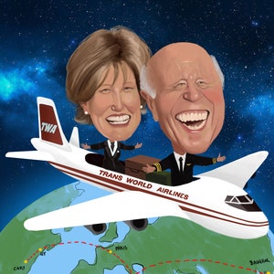 CUSTOM COUPLE CARICATURE realistic style painted digitally in Photoshop ,funny caricature great for gift, surprise birthday gift