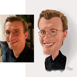 1 person custom caricature, funny caricature great for gift, surprise birthday gift, wedding gift, retirement gift, funny portrait drawing