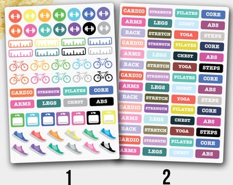 Pilates Stickers, Fitness Stickers, Workout Stickers