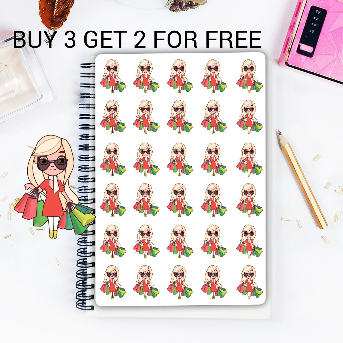 To Buy Stickers Buy This To Buy Planner Shopping Girl Etsy