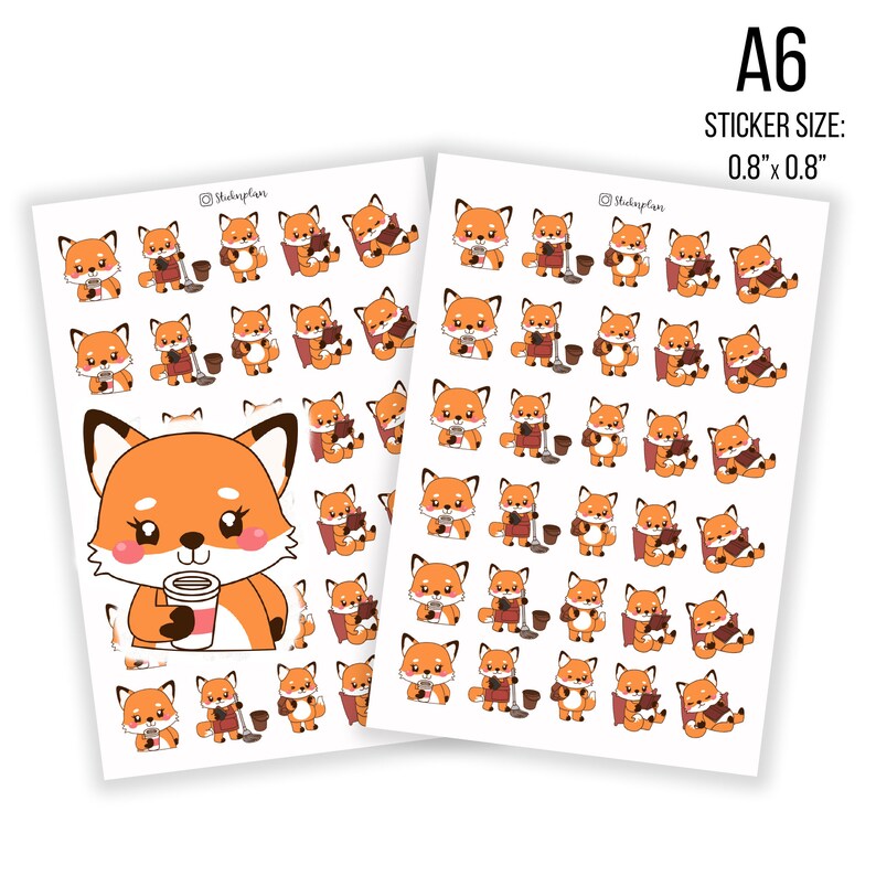 Fox Stickers Fox Planner Stickers Fox Sticker Animal | Etsy