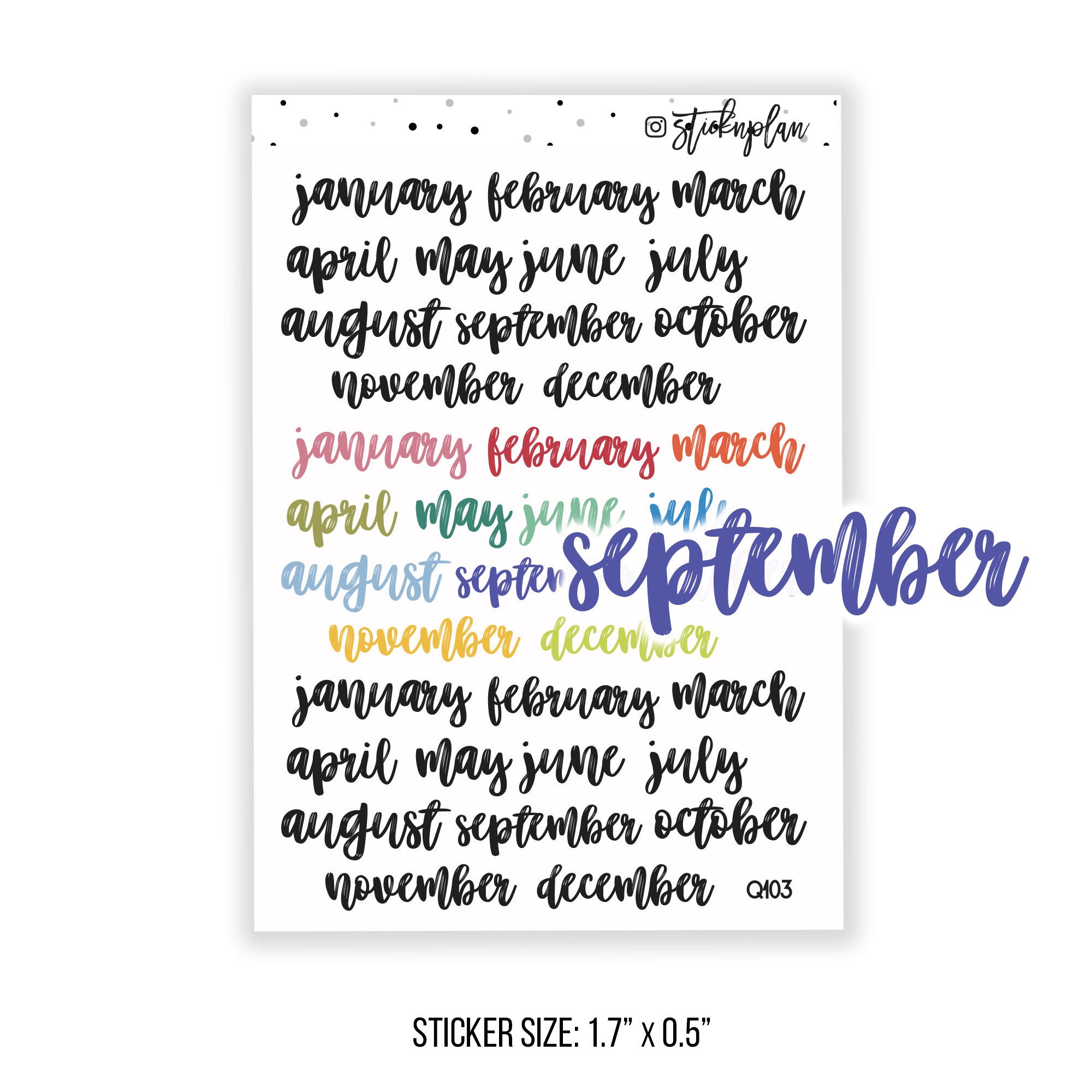 12 Months of the Year Stickers Yearly Stickers Planner | Etsy