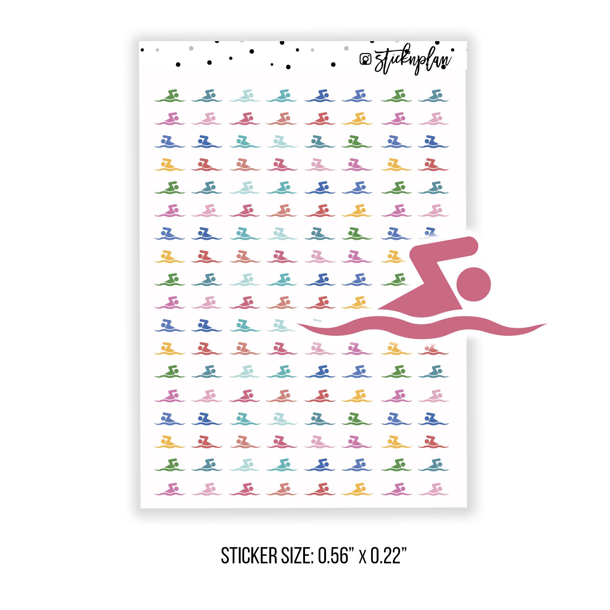 Swimming Stickers Pool Stickers Swimming Planner Stickers | Etsy