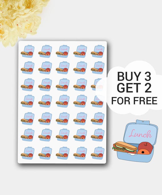 Lunch Sticker Lunch Bag Sticker Dinner Sticker Breakfast Etsy