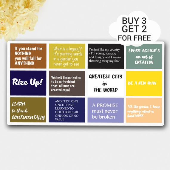 Hamilton Quotes Hamilton Planner Quotes Hamilton The Etsy