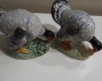 vintage ceramic turkey salt pepper shakers Thanksgiving decor