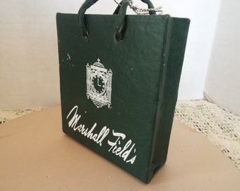 Gift Bag COOL! Vintage 1960's Marshall Fields's Christmas Woods Shopping Bag 