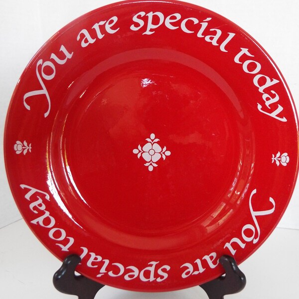 10.5" the Original red plate  1979 you are special today Waechtersbach  red replacement