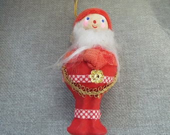 1960s Santa paper mache hand made in Japan    6" tall Retro Santa kitschy