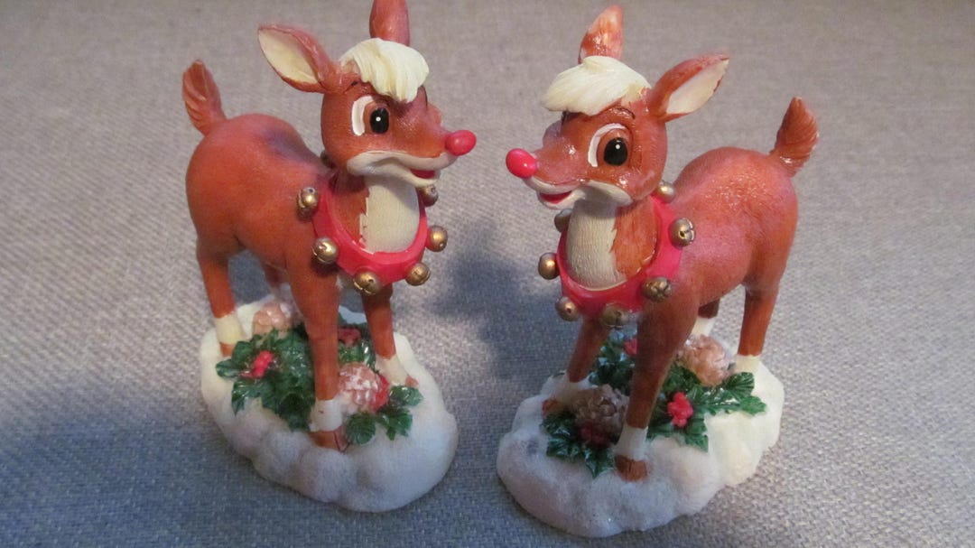 Set of 2 Reindeer From the Rudolph Co. Red Nose Reindeer Resin ...