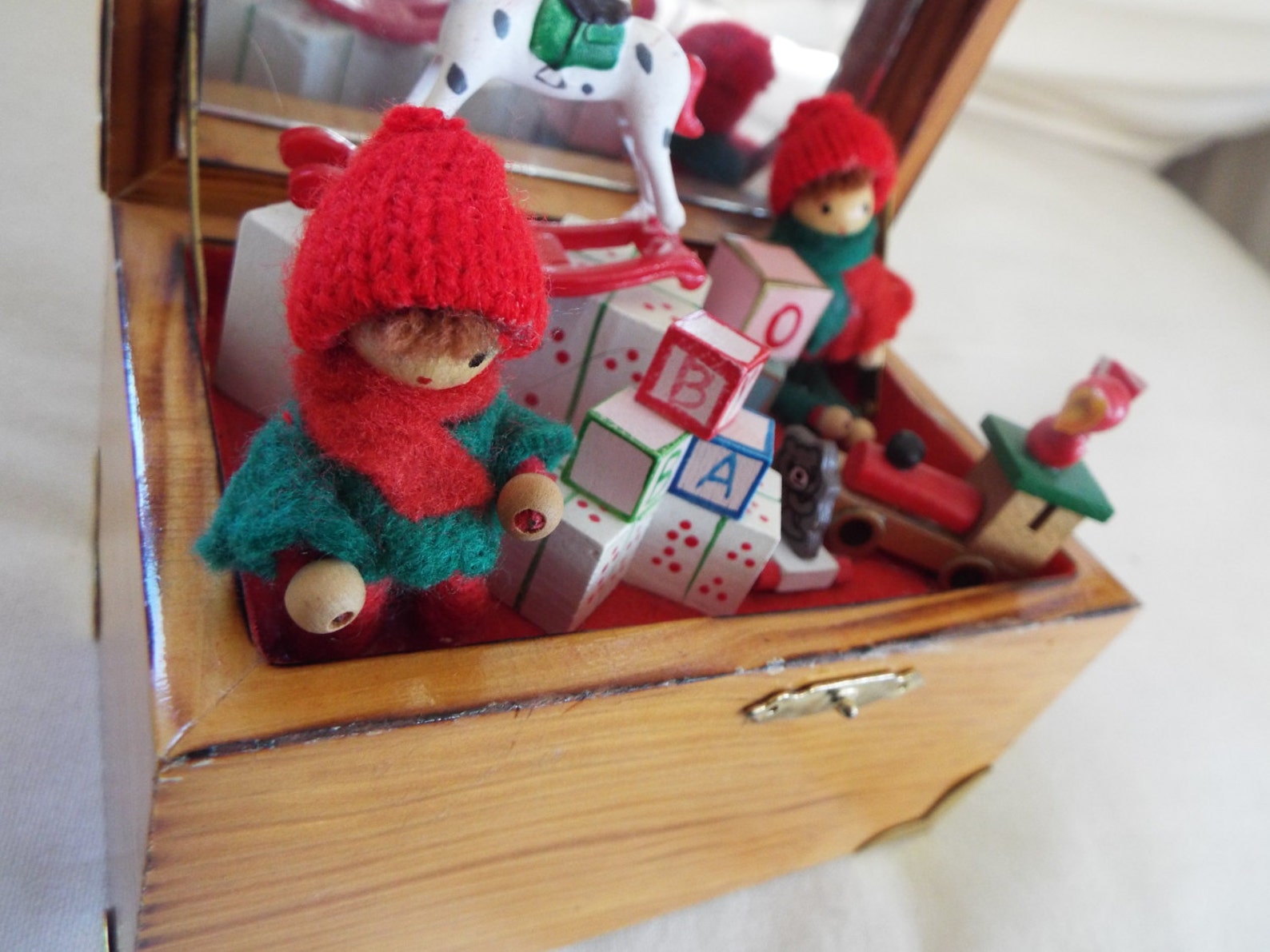 Wooden Musical Christmas Toy Box Im Dreaming of a White Etsy