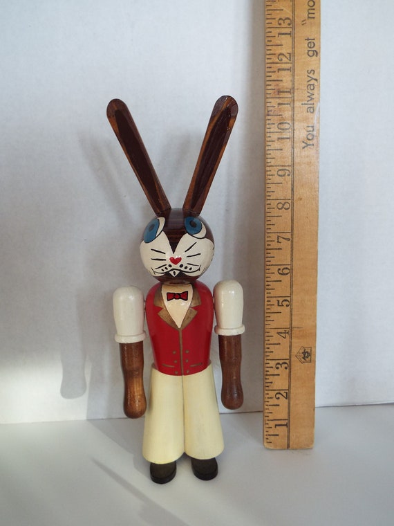Ceramic White Bunny Rabbit Figurine Statue Centerpiece Rustic Easter Spring Deco