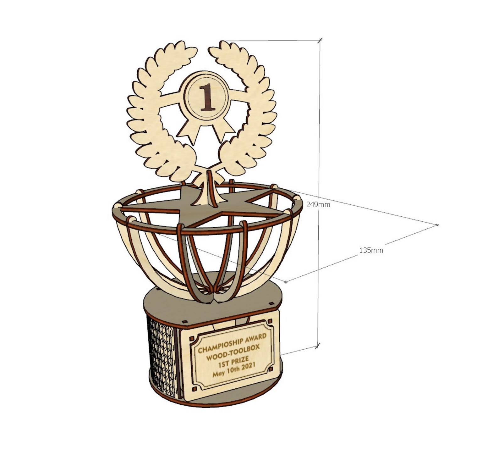 Award Cup laser cutting templates and engraving. Instant Etsy