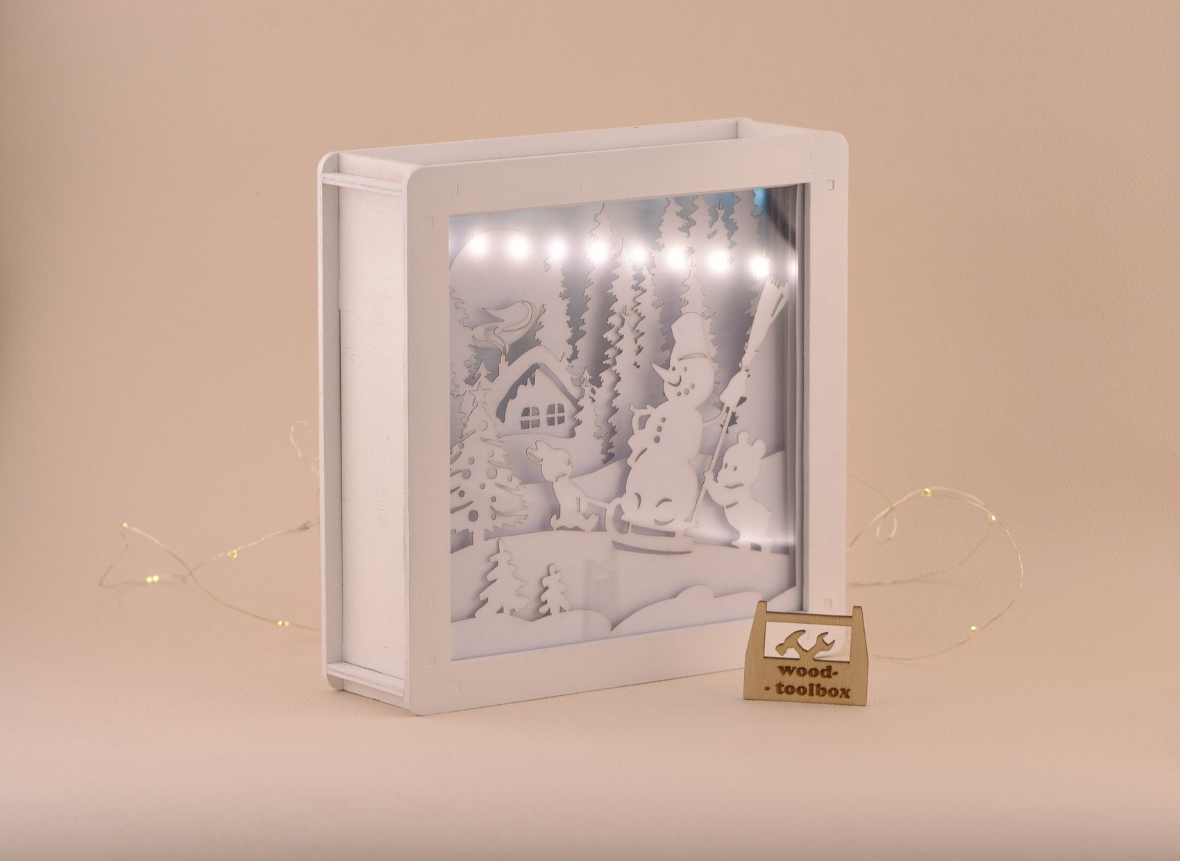 Christmas Lightbox Set1 3 Pieces Digital Files Laser Cut Etsy