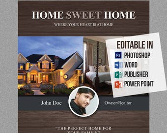 Real Estate Marketing Template for Realtor, Broker, Owner | Easy to edit | Simple & Effective | INSTANT DOWNLOAD - Best Seller on Etsy