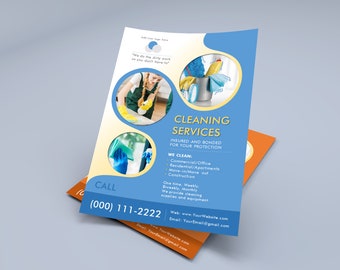 Cleaning Services New Flyer Template | Unique Design | Available in 4 colors | Super Easy to edit in Microsoft Power Point