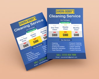 Cleaning Service Flyer |  Clean Corporate Flyer Template, Disinfection Services Flyer | Ms Power Point Template, Instant Download