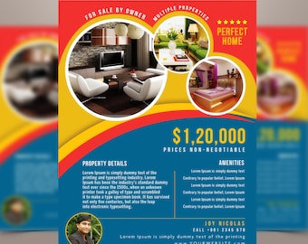 Real Estate advertising Template - Property Advertising Marketing Flyer - Photoshop template INSTANT DOWNLOAD