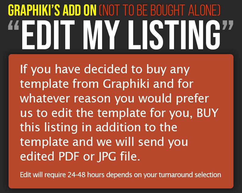 EDIT MY LISTING We will edit the listing for you Buy this listing plus the listing you want us to edit Please read description image 1